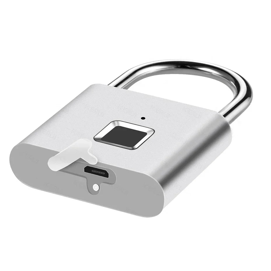 HEE RAK Keyless USB Charging Fingerprint Lock Smart Padlock Waterproof Door Lock 0.2sec Unlock Portable Anti-theft Padlock Zinc