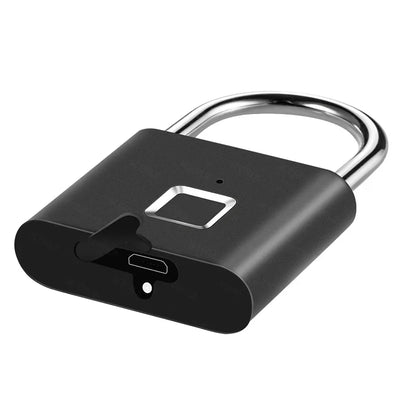 HEE RAK Keyless USB Charging Fingerprint Lock Smart Padlock Waterproof Door Lock 0.2sec Unlock Portable Anti-theft Padlock Zinc